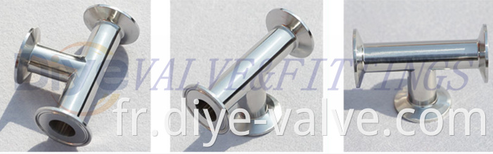 304 stainless steel 3 way clamped elbow pipe tee joints